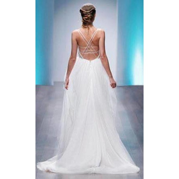 Alvina Valenta Blush Pink Tulle Wedding Dress size 10 Orig.$3800 - Picture 4 of 10